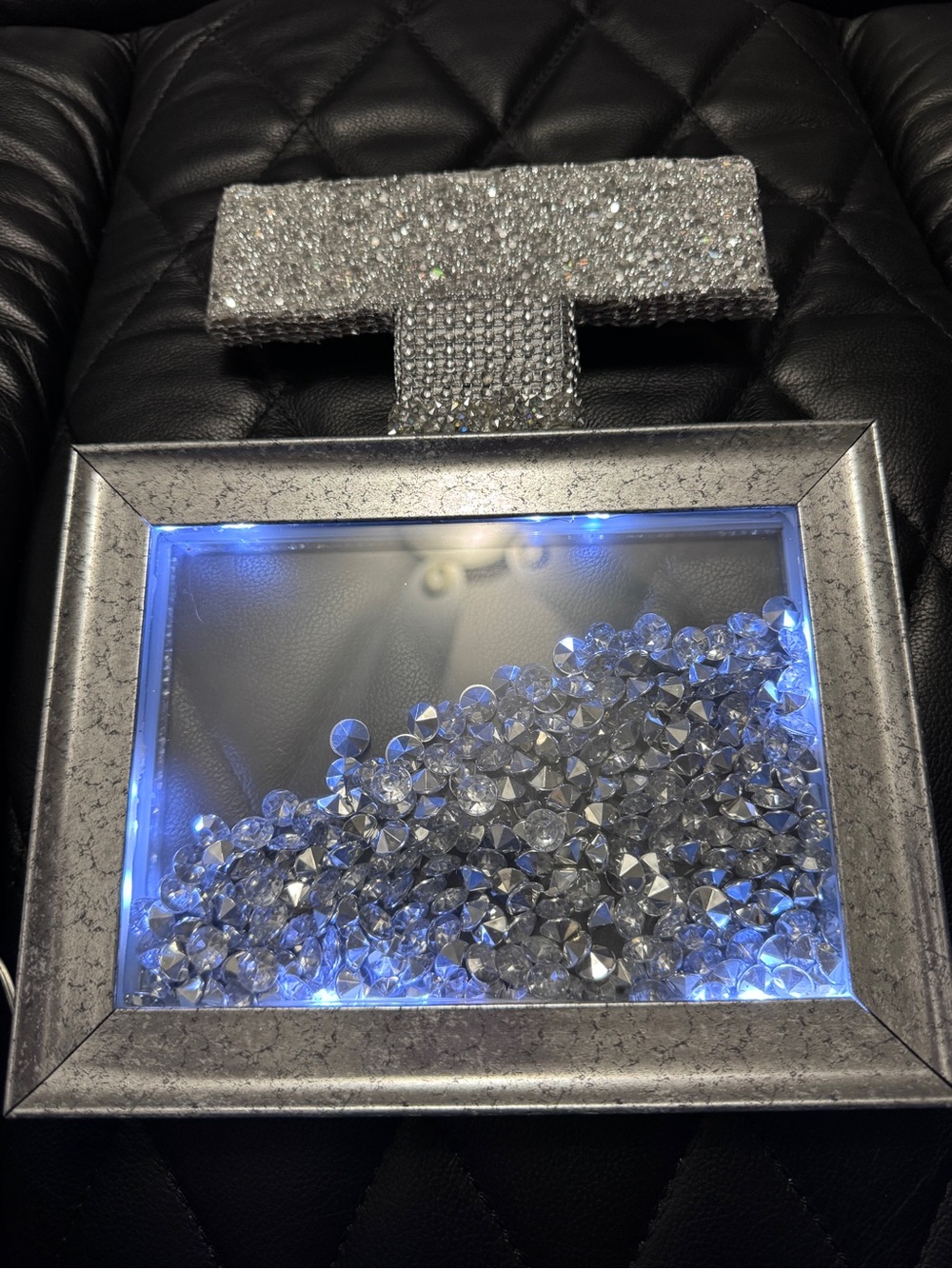 Abrand Silver LED Crystal Accent Frame